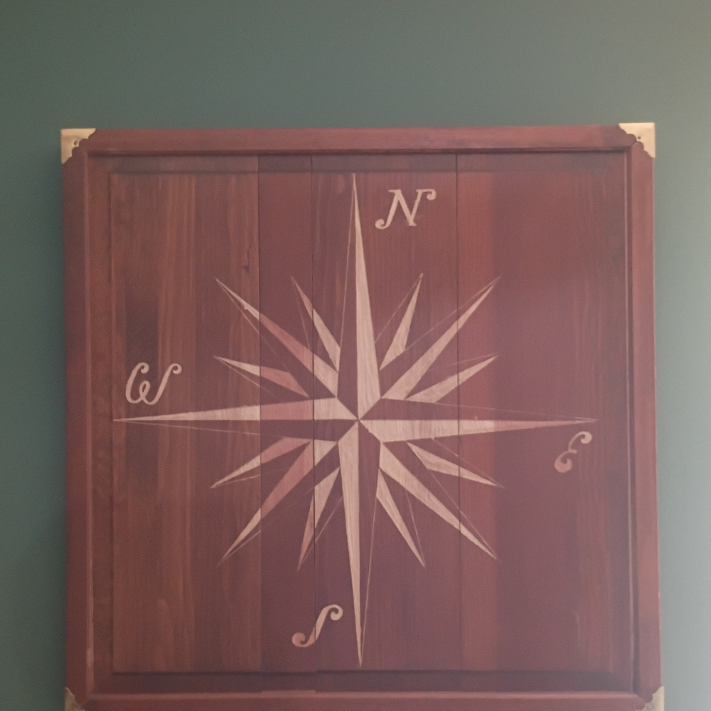 Wooden Compass Wall Art Decor